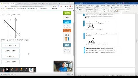 IXL Q.17 8th Grade Transversals of parallel lines name angle pairs ZLF