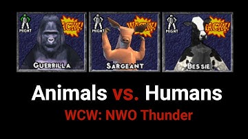 Playstation 1 # WCW: NWO Thunder: Animals fight for their lives [Funny Fights]