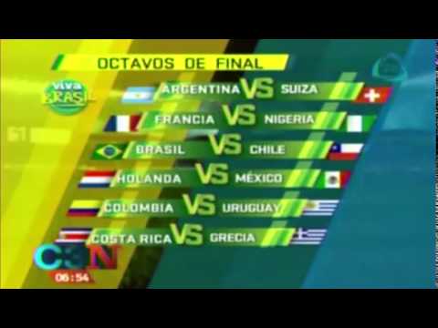 Así se jugarán octavos de final en el mundial de 2014 YouTube