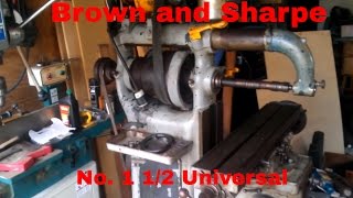 Brown and Sharpe #1 1/2 horizontal mill with universal head @OldIronShops