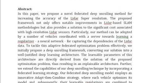 A Federated Deep Unrolling Method for Lidar Super Resolution Benefits in SLAM
