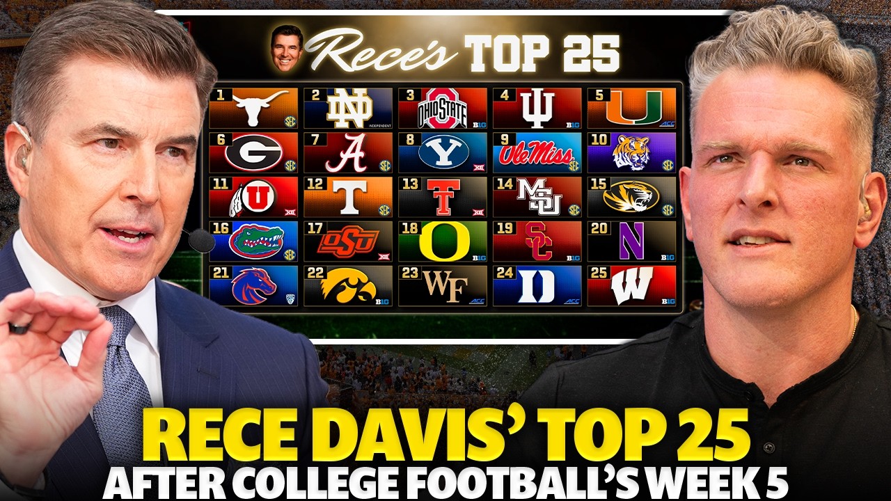 Rece Davis Reveals His Top 25 After Week 5 Of The College Football Season