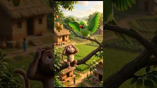 monkey and parrot #shorts #cartoon #aishorts