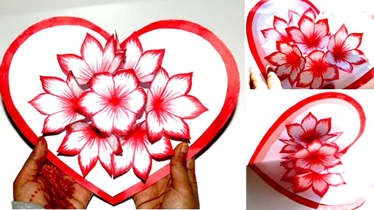 DIY Flower Pop up Card 2 - DIY 3D Flower POP UP Card - Paper Crafts ...