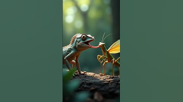 Khoảnh Khắc Kịch Tính: Tắc Kè Hoa Tung Lưỡi Tấn Công Bọ Ngựa | Cảnh Thật 4K#sortvideo #tắc_kè_hoa