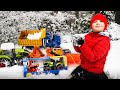 Pretend playing with big toy trucks in the snow  toy cars for kids  jack jack plays