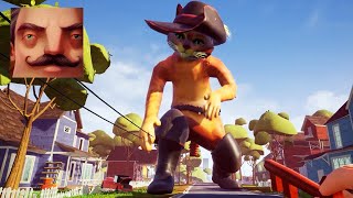 Hello Neighbor - My New Neighbor Big Puss in Boots: The Last Wish Act 2 Trampoline Gameplay