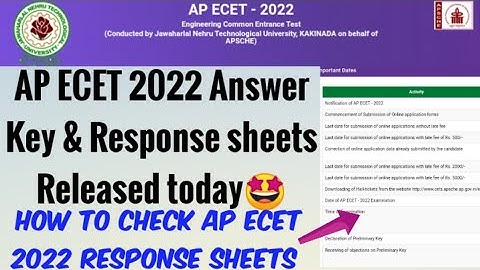 AP ECET 2022 Key & Response sheet Released Today🤩//How to check AP ECET 2022 Answer Key & Response