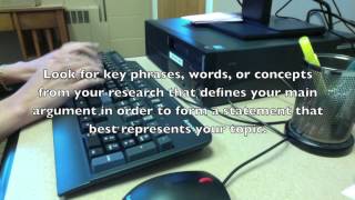Writing a Thesis Statement:  Endicott College Writing Center