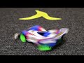 バナナを踏んだらスピンする。ラジコン化したミニ四駆にマリカなギミックを再現する。