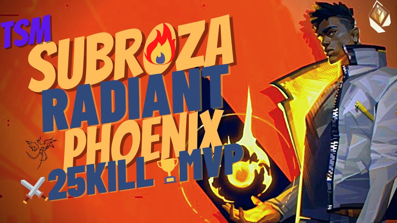 TSM SUBROZA RADIANT 25 KILL MVP PHOENIX GAMEPLAY - VALORANT