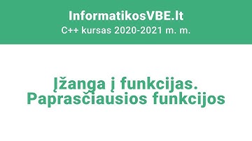 C++ paskaita | Įžanga į funkcijas. Paprasčiausios funkcijos