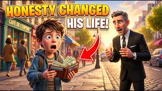 Honest Poor Boy Returns Lost Wallet 💰❤️ | Heart Touching AI Cartoon Story | Moral Story #Shorts