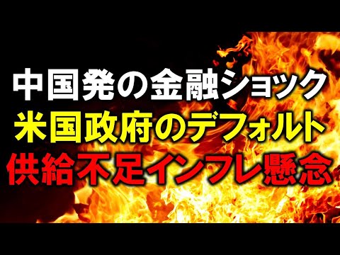 中国発の金融ショック！米国政府のデフォルト！！供給不足によるインフレ懸念！！！