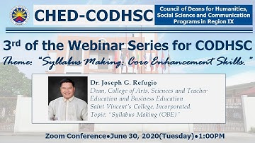 3rd of the Webinar Series for CODHSC