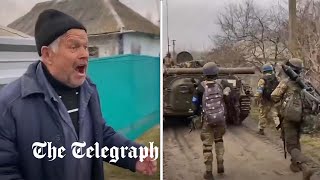video: Liberated villagers weep with joy as Ukrainian soldiers push back humiliated Russian forces