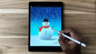 Drawing a SNOWMAN with Procreate and iPad