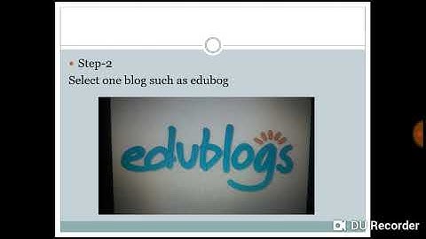 EDUBLOGS TUTORIAL