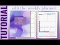 TUTORIAL How to edit the Weekly Templates - there are 5!