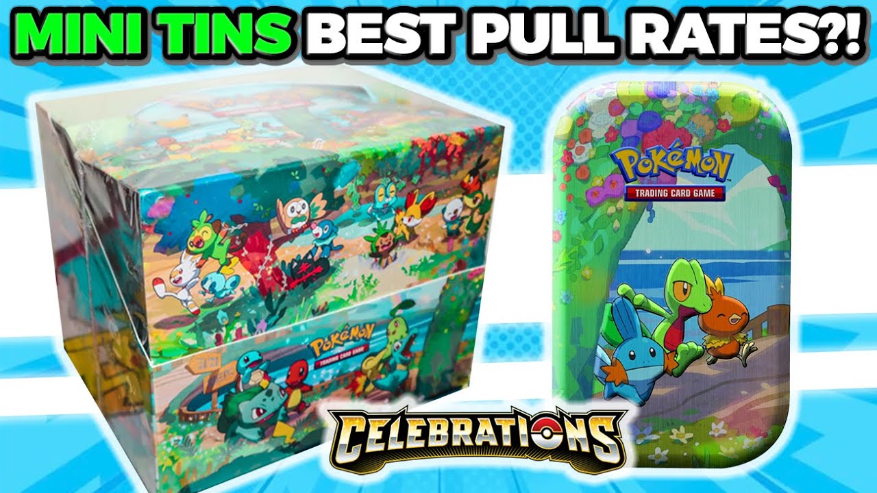 Pokemon Celebrations Mini Tin - UNOVA STARTERS (Tepig, Snivy & Oshawott)(3  Packs & More) 