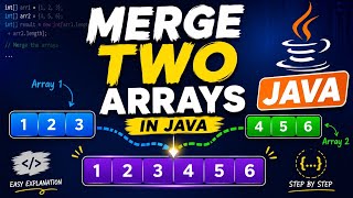 Merge two arrays in Java//simple and easy Java program for beginners 🔥 