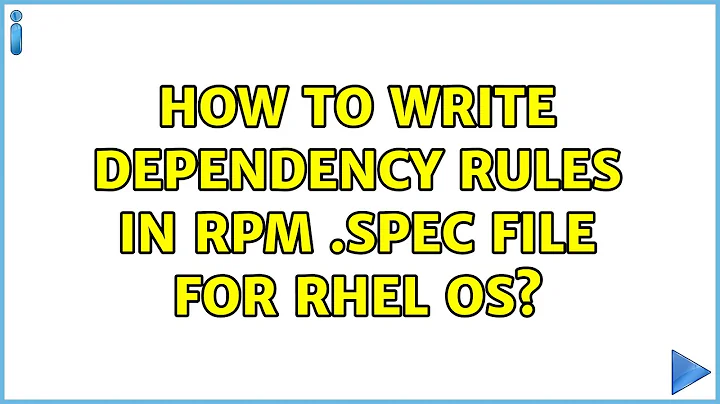 How to write dependency rules in rpm .spec file for RHEL OS?