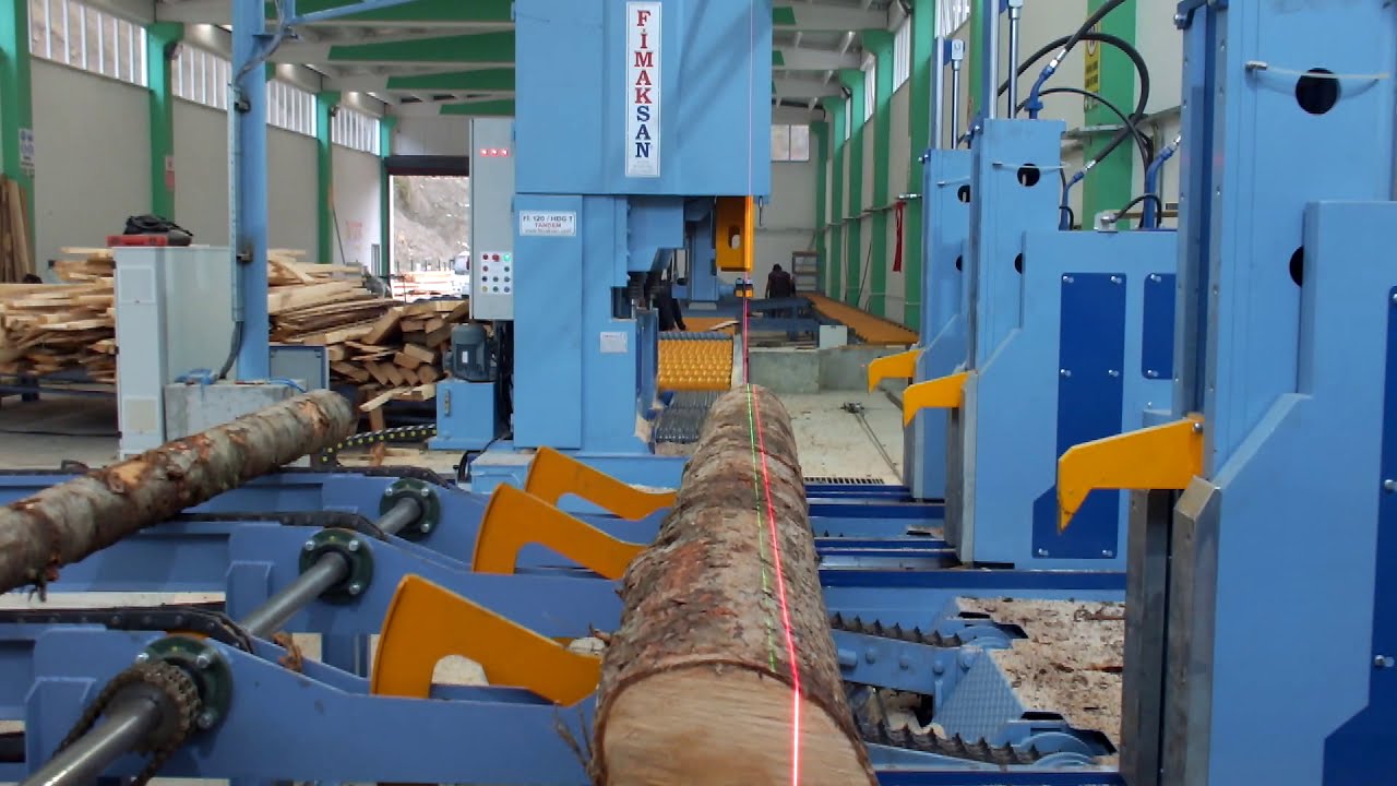 Automatic Carriage Linear Tandem Band Saw - Turkey. Video 165