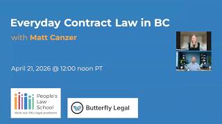 Everyday Contract Law in BC (Recorded Webinar)
