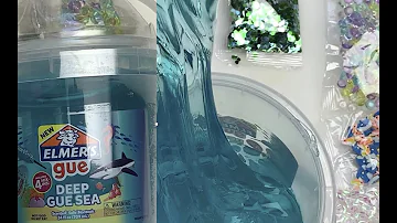 💫🦈Elmer's GUE🐠🌊 Deep GUE Sea🌊💚Premade Slime💙mix-ins fish shark fishbowl beads bucket