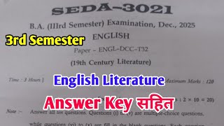English Literature  Ba 3rd Semester Exam 2026 English Literature Paper  Mgsu