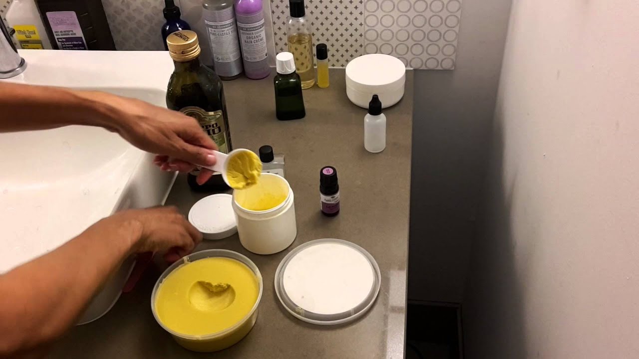 DIY Shea butter, Organic Olive oil, Lavender Essential Oil Hair and