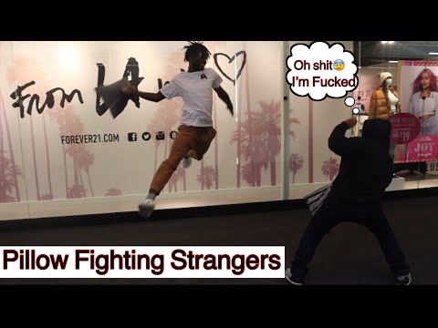 Pillow Fighting Strangers In Public(Got Heated)😡