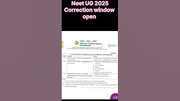 NEET UG 2025 Correction window open ❓📌 #chandututorialeducation #neet2024 #treanding