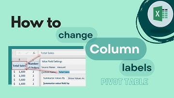 Excel Pivot Table: How To Change Column Labels