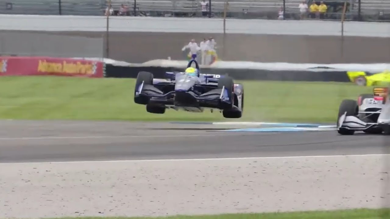 2018 Spencer Pigot airborne crash @ Indianapolis