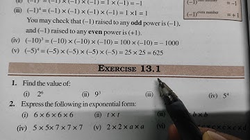Exponents and power Ex- 13.1 Chapter -13 || Class 7th Maths