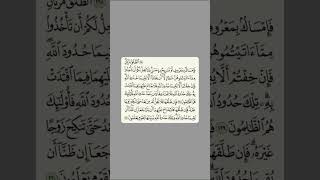 مقرر الحفظ للصف الثاني عشر - سورة البقرة ٢٢٩-٢٣١ -