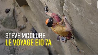 Steve McClure climbs Le Voyage (E10 7a)