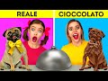 LA SFIDA DEL CIBO VERO VS QUELLO DI CIOCCOLATO || Scherzi Divertenti su 123 GO! FOOD