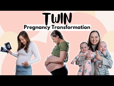 Twin Pregnancy Transformation // I Got BIG // Week to week tummy growth for twin boy and girl 👶👶