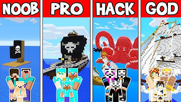 Minecraft - NOOB vs PRO vs HACKER vs GOD : PIRATE SHIP CHALLENGE in Minecraft ! AVM SHORTS Animation