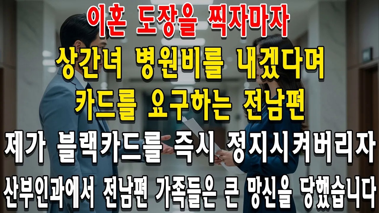 이혼 도장 찍자마자 상간녀 병원비 내놓으라는 전남편, 블랙카드 정지시켰더니 산부인과에서 개망신당한 시댁 식구들