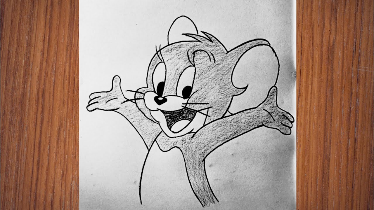 How to draw tom with pencil step by step tutorial 