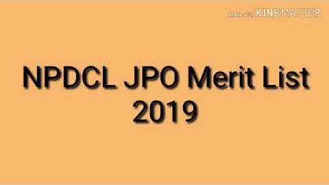 NPDCL JPO Merit List 2019 ||RSK WORLD||