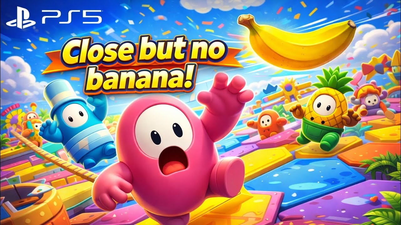 Fall Guys PS5 Gameplay | So Close… But No Banana! 🍌 (Epic Fail Moment)