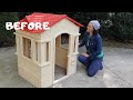 BEFORE and AFTER: DIY Playhouse Makeover #2! - Thrift Diving