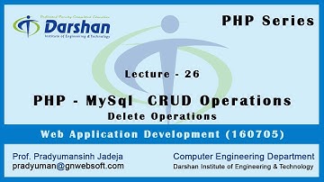 Lecture - 26 PHP CRUD Operation Delete Operation