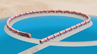 Impossible Rail Tracks Vs Trains - Beamng Drive