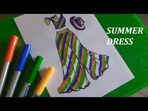 Summer dress drawing on a girl | Simple drawings step by step | easy  drawings for beginners - YouTube