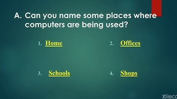 Class 1, Computer, Chapter 2, Use of a computer, Exercise